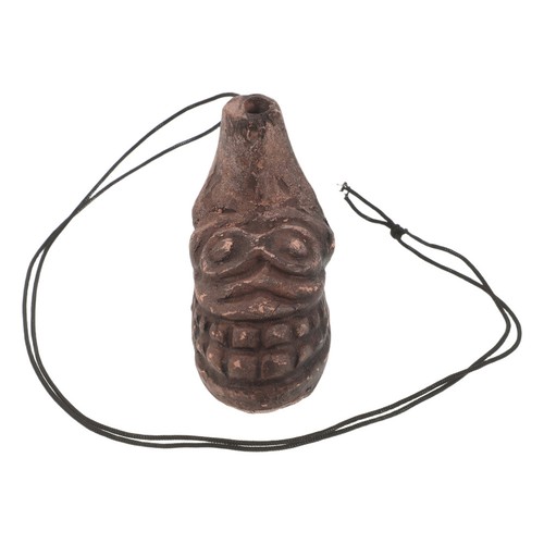 Handcrafted grey clay aztec - clay,